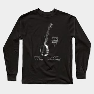 Banjo Vintage Patent Drawing Long Sleeve T-Shirt